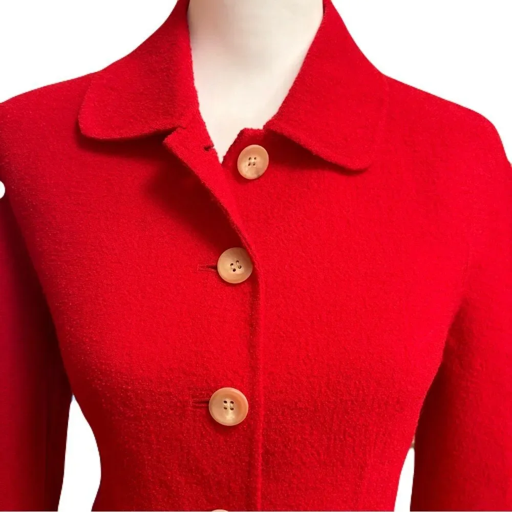 Carlisle Wool Blend Cardigan, Bright Red | sz. 8 | Vintage | EUC - Picture 6 of 13